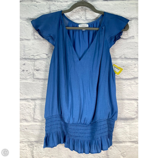 Blouse Short Sleeve By Current Air In Blue, Size: M