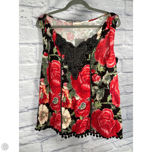 Top Sleeveless By Meadow Rue In Black & Green, Size: S