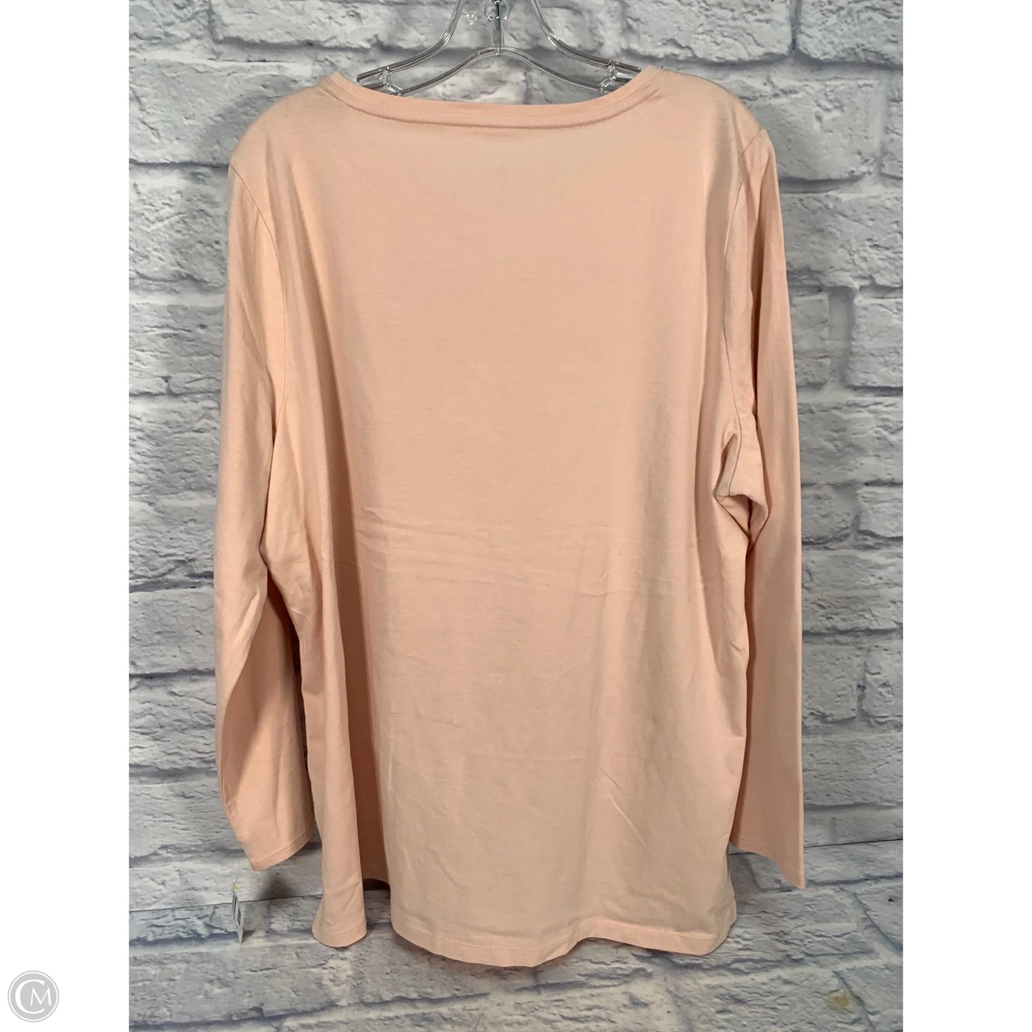 Top Long Sleeve By Talbots In Pink & Tan, Size: 2x
