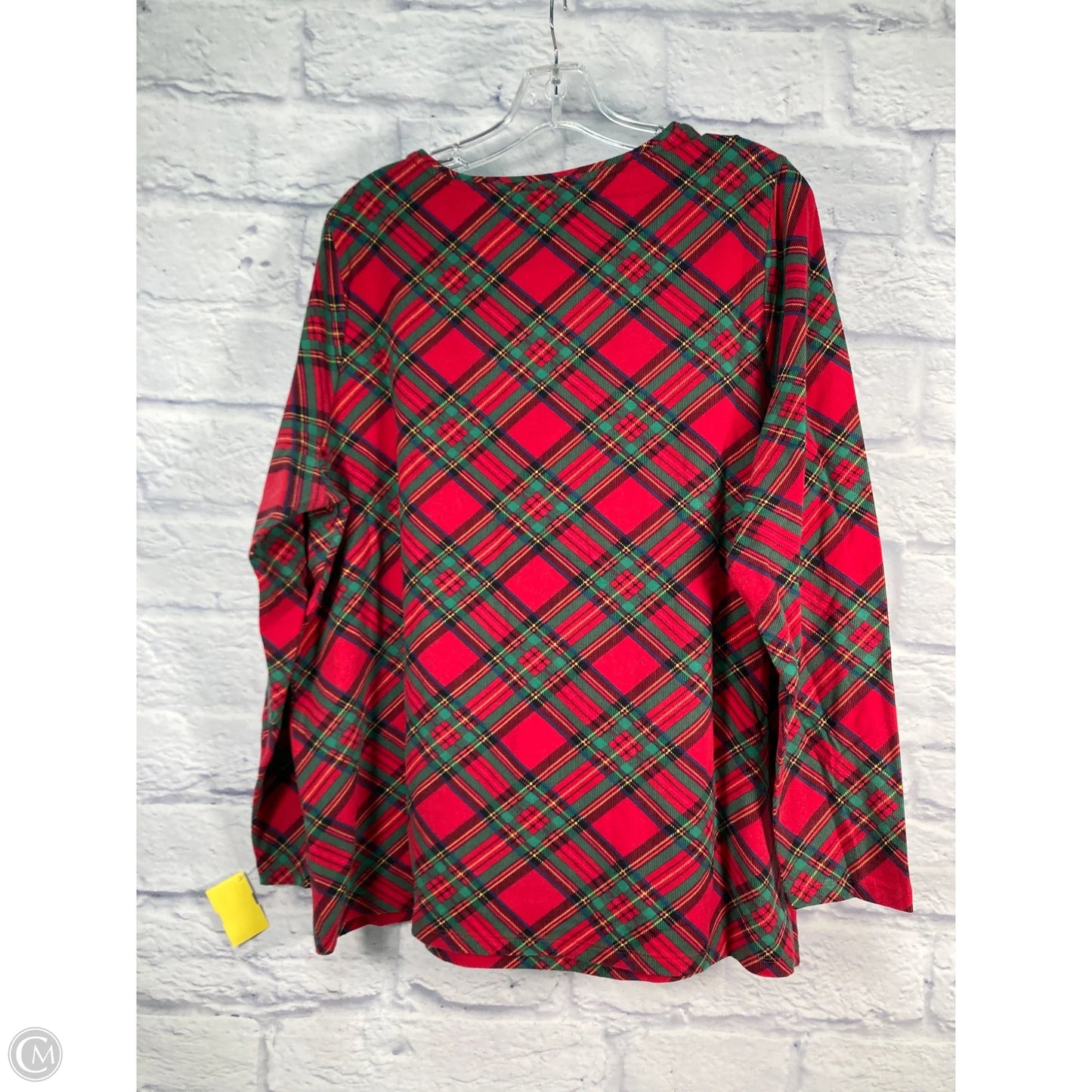 Top Long Sleeve Basic By Talbots In Green & Red, Size: 2x