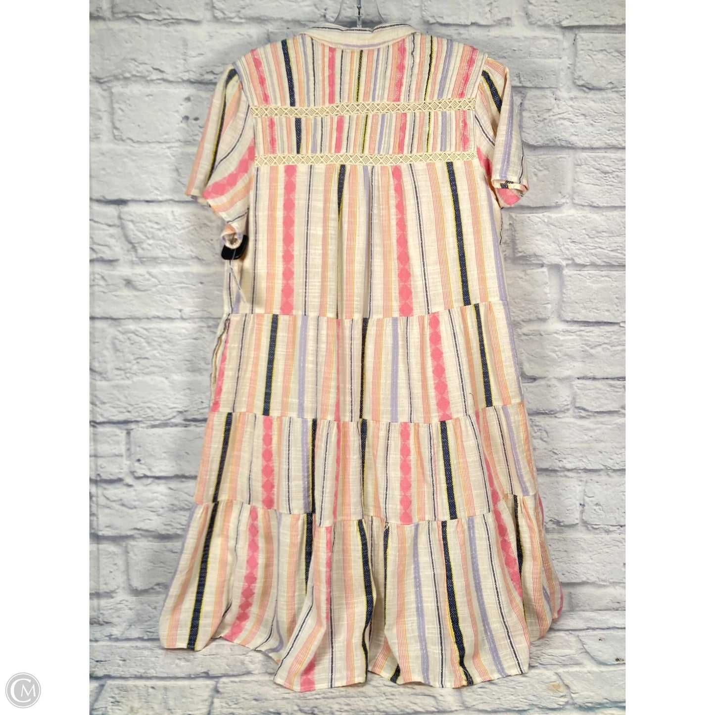 Dress Casual Midi By Anthropologie In Blue & Pink, Size: M