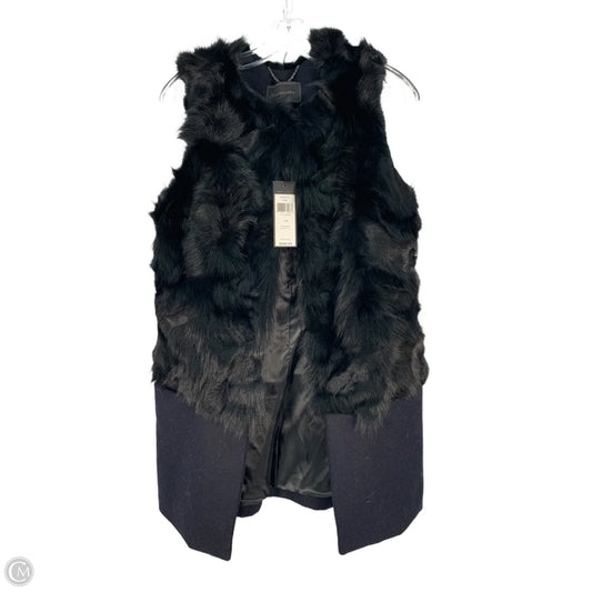 Vest Faux Fur & Sherpa By Bcbgmaxazria In Black & Blue, Size: Xs
