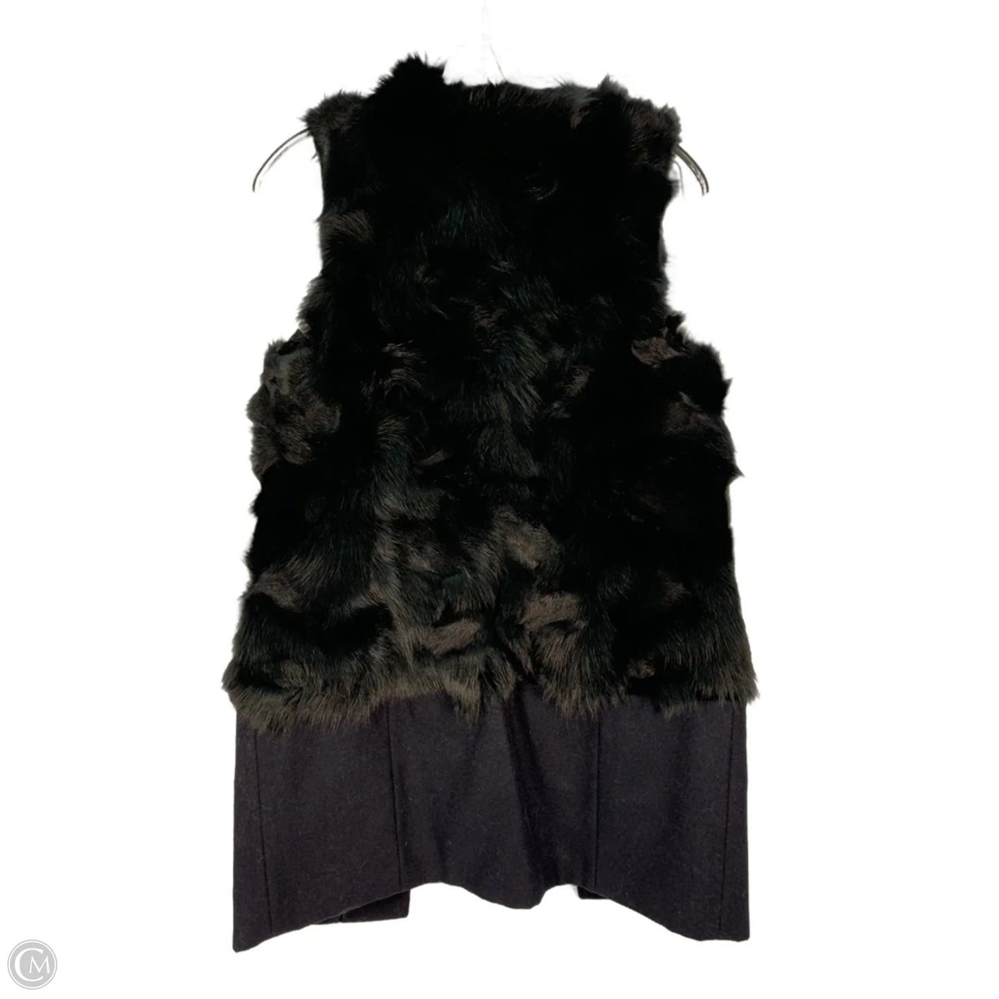 Vest Faux Fur & Sherpa By Bcbgmaxazria In Black & Blue, Size: Xs