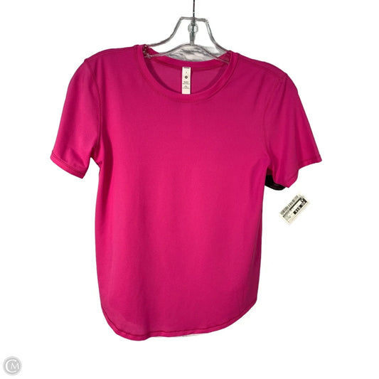 Athletic Top Short Sleeve By Lululemon In Pink, Size: Xs