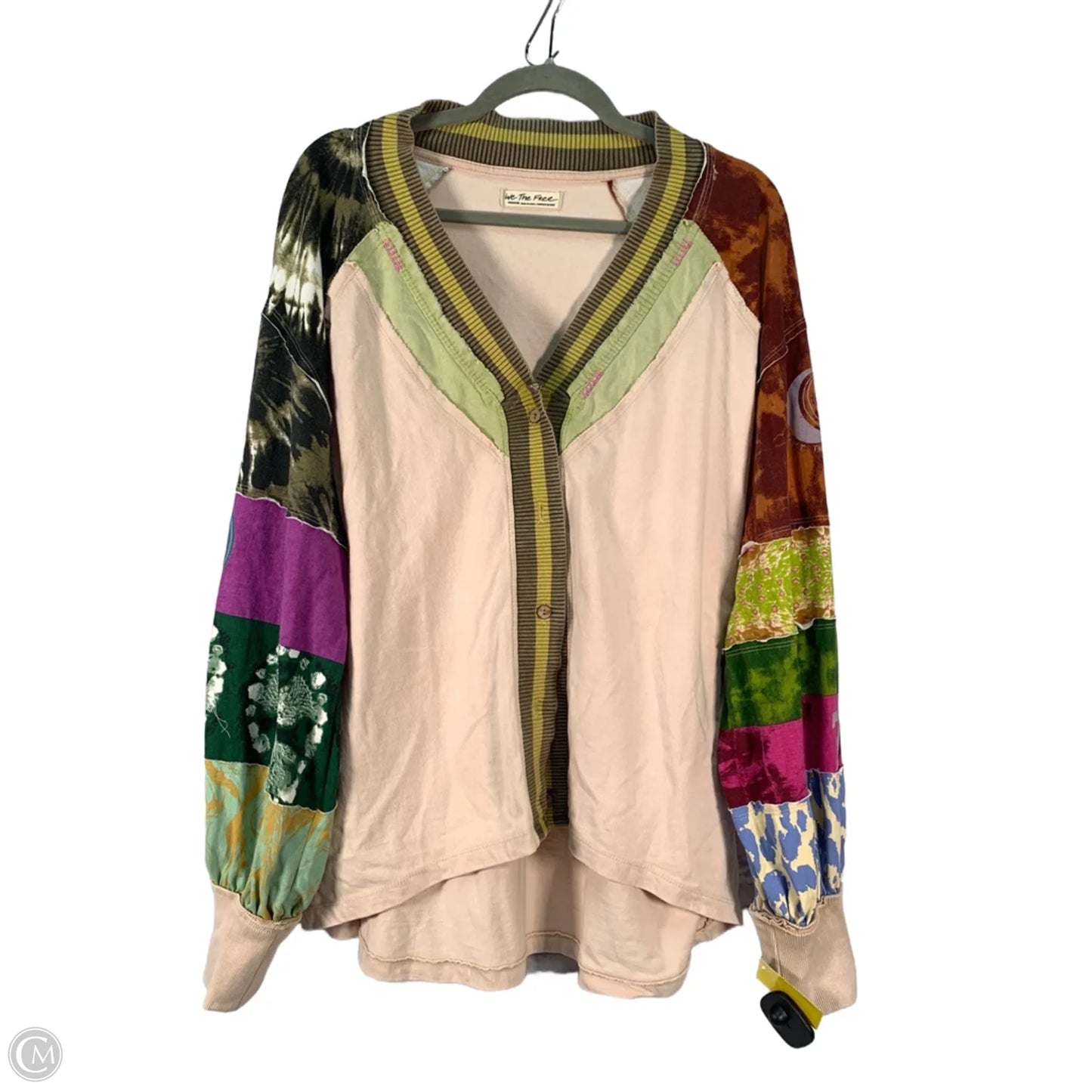 Top Long Sleeve By We The Free In Green & Pink, Size: M