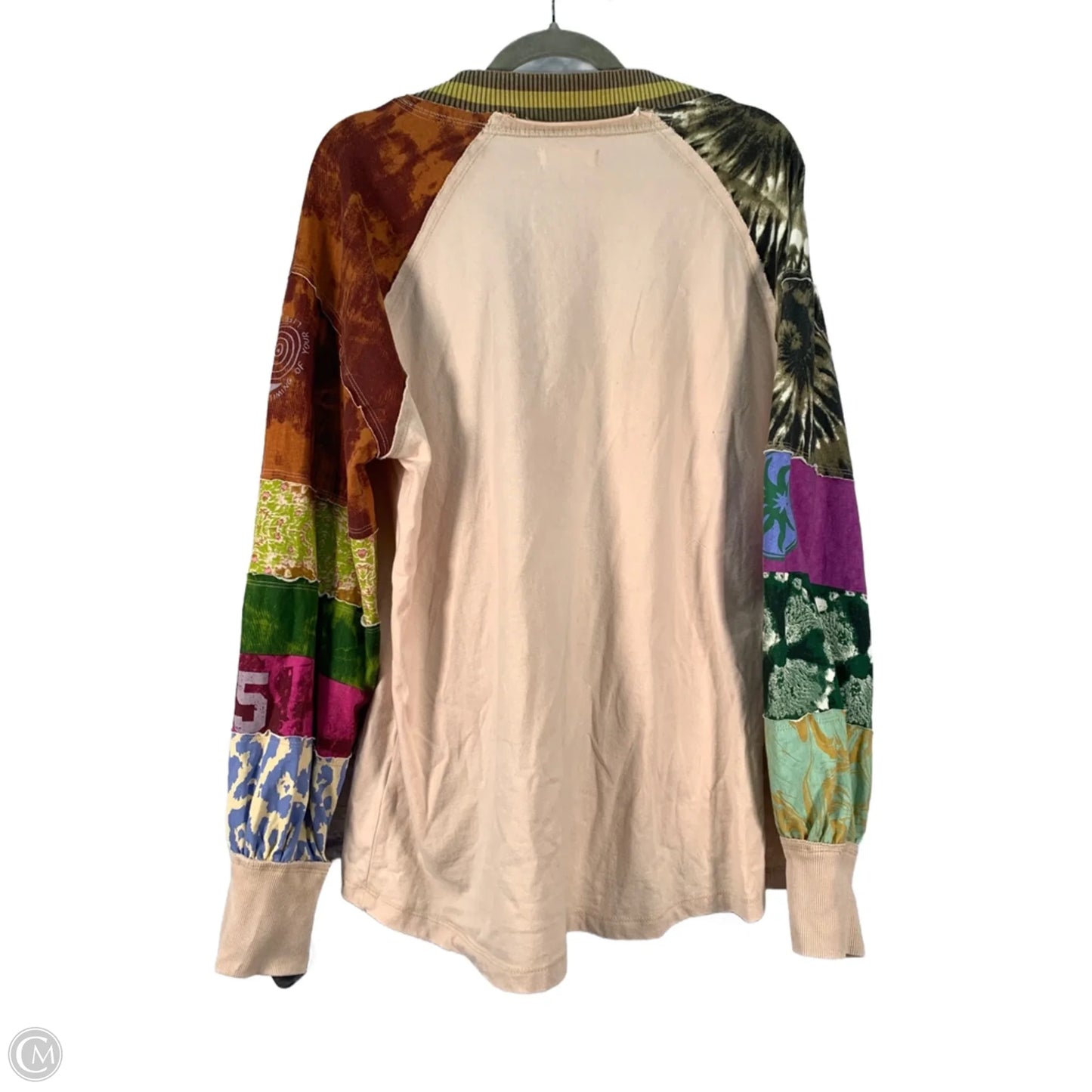 Top Long Sleeve By We The Free In Green & Pink, Size: M