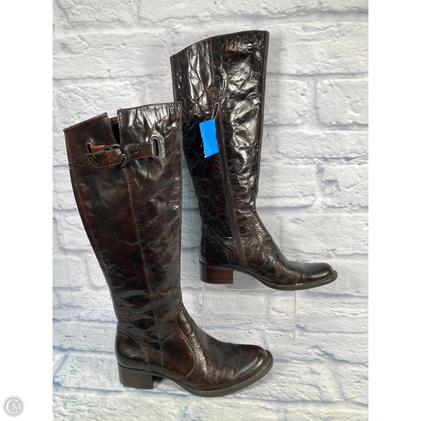 Boots Knee Heels By Born In Brown, Size: 8