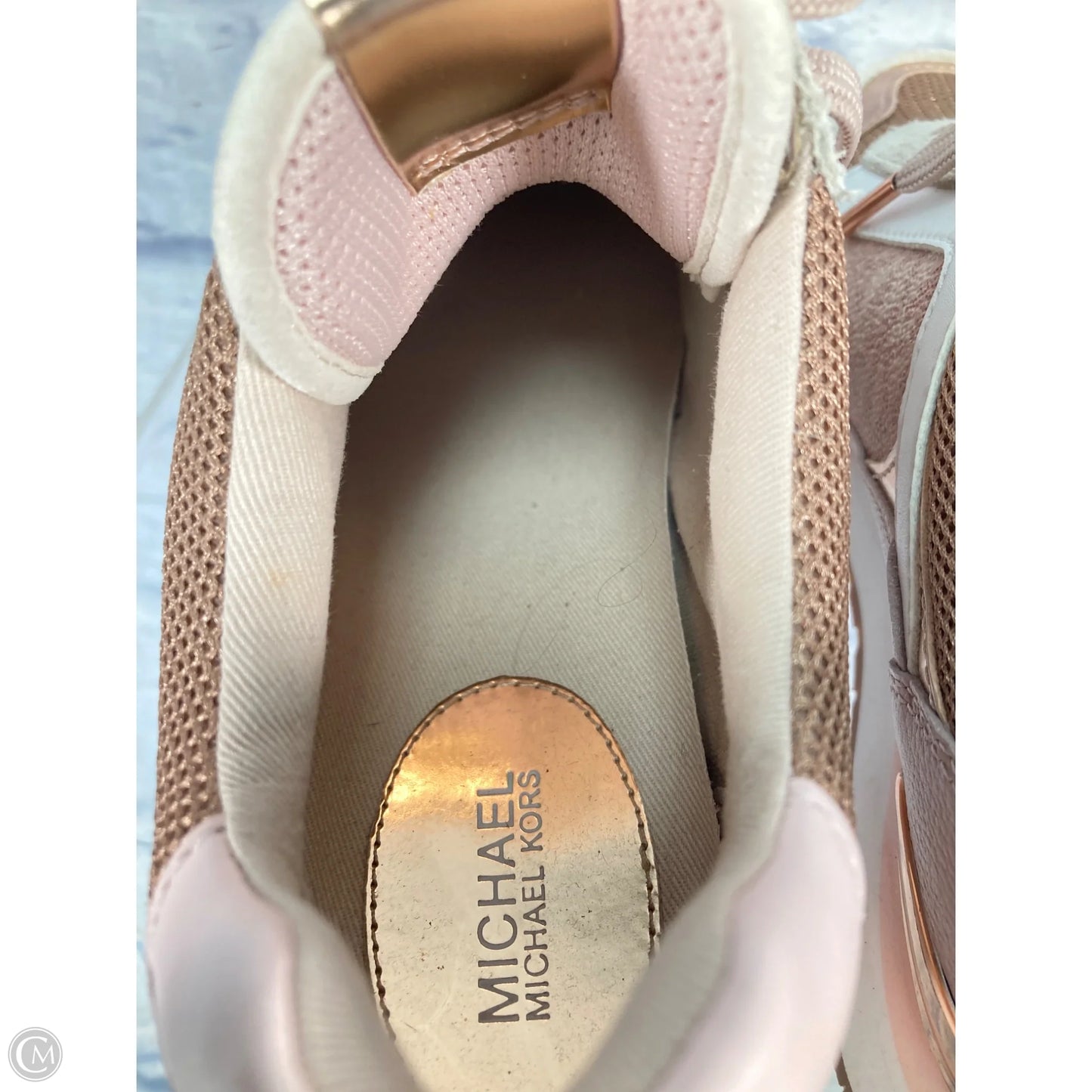 Shoes Sneakers By Michael By Michael Kors In Gold & Pink, Size: 6