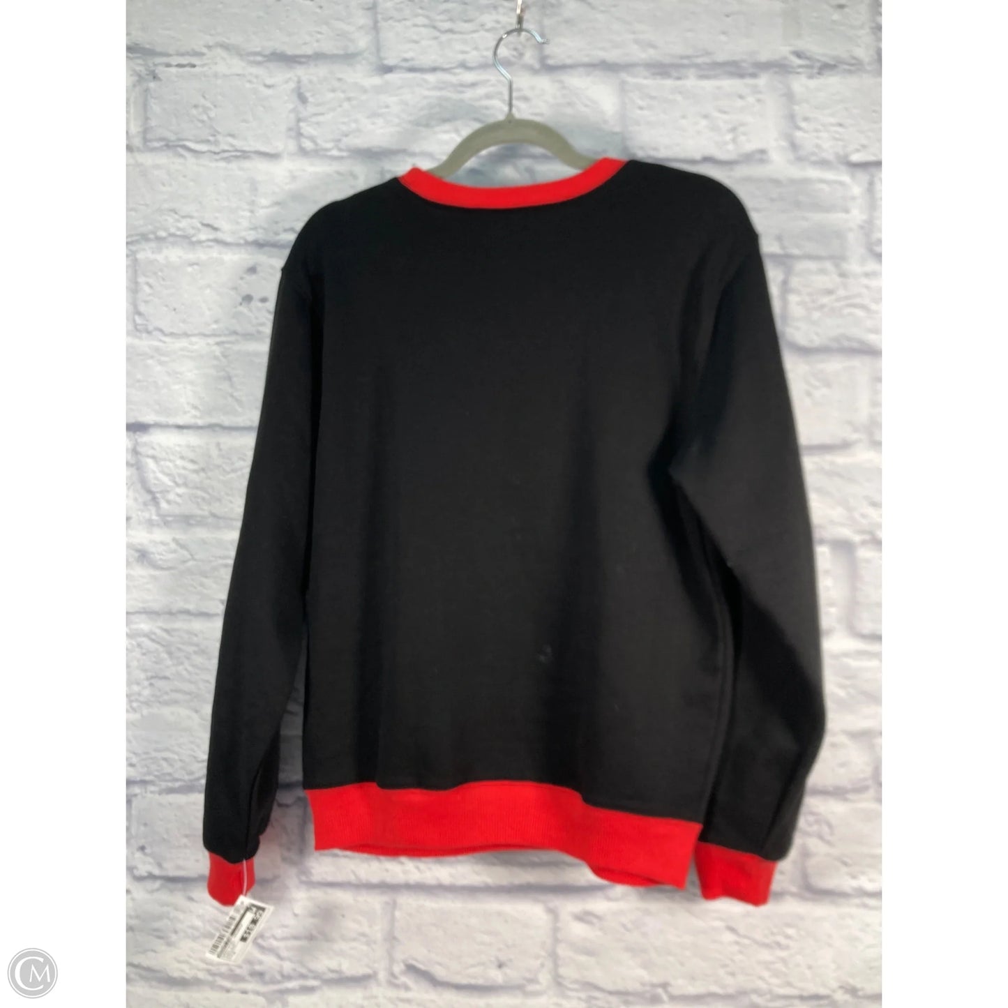 Sweatshirt Crewneck By Mighty Fine In Black & Red, Size: M