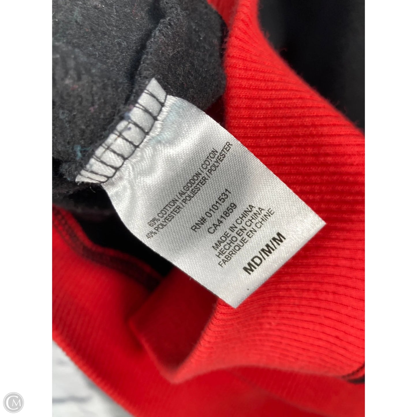 Sweatshirt Crewneck By Mighty Fine In Black & Red, Size: M