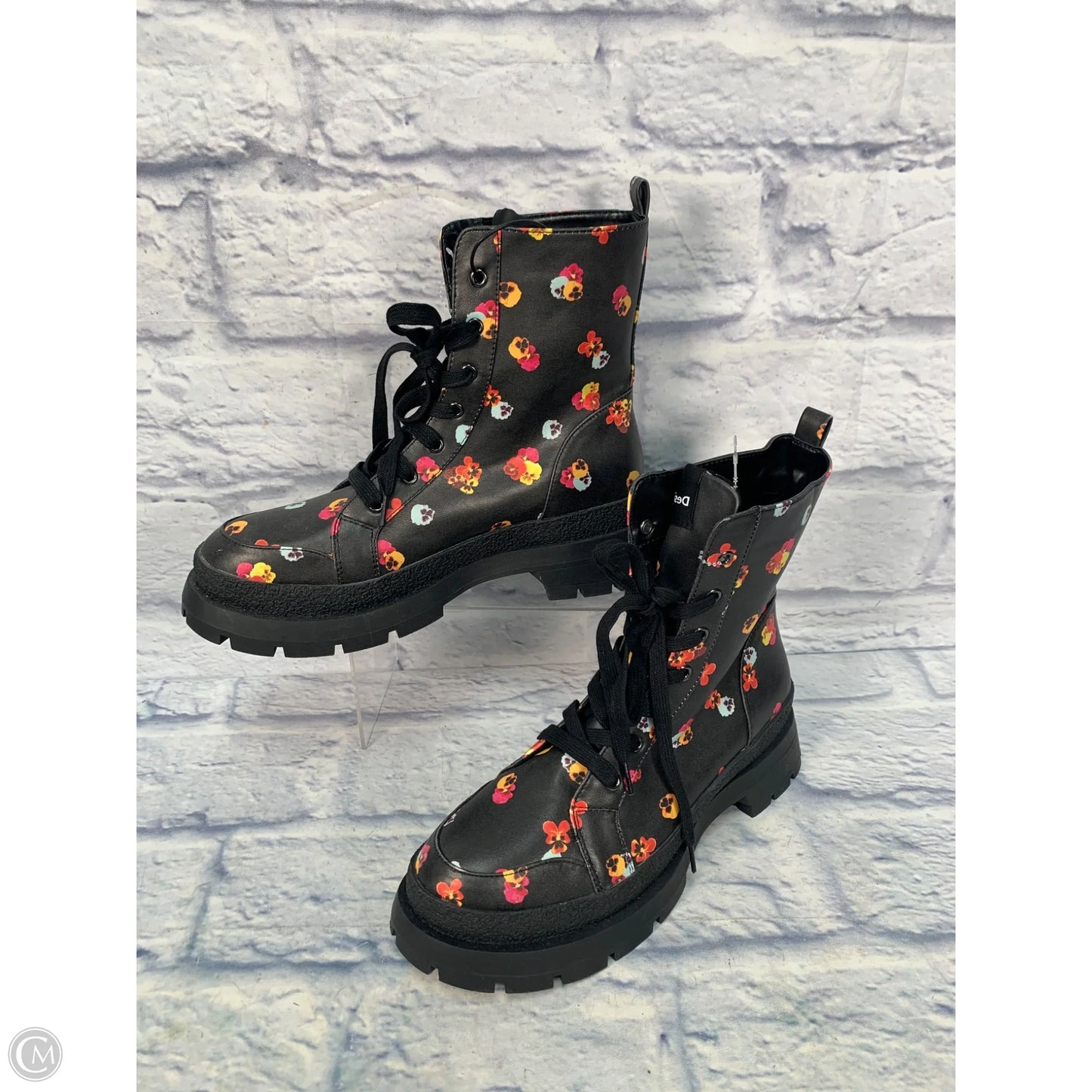 Boots Combat By Desigual In Black & Orange, Size: 9.5