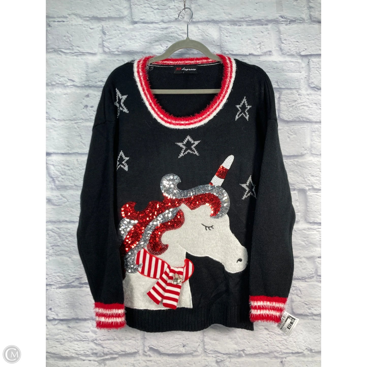 Sweater By Clothes Mentor In Black & Red, Size: Xl