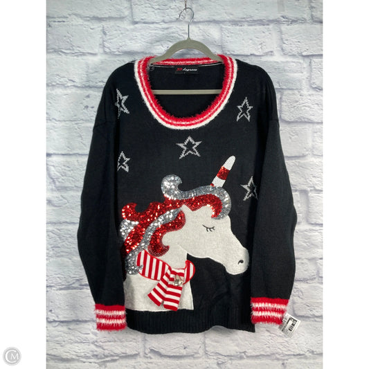 Sweater By Clothes Mentor In Black & Red, Size: Xl