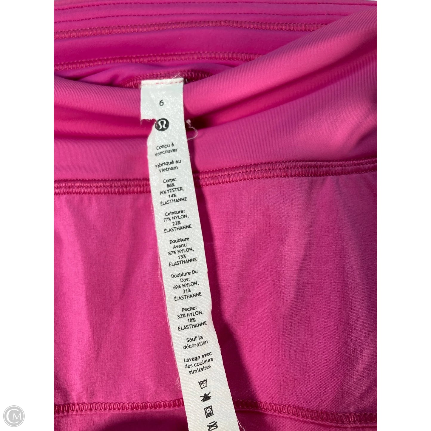 Athletic Skort By Lululemon In Pink, Size: S