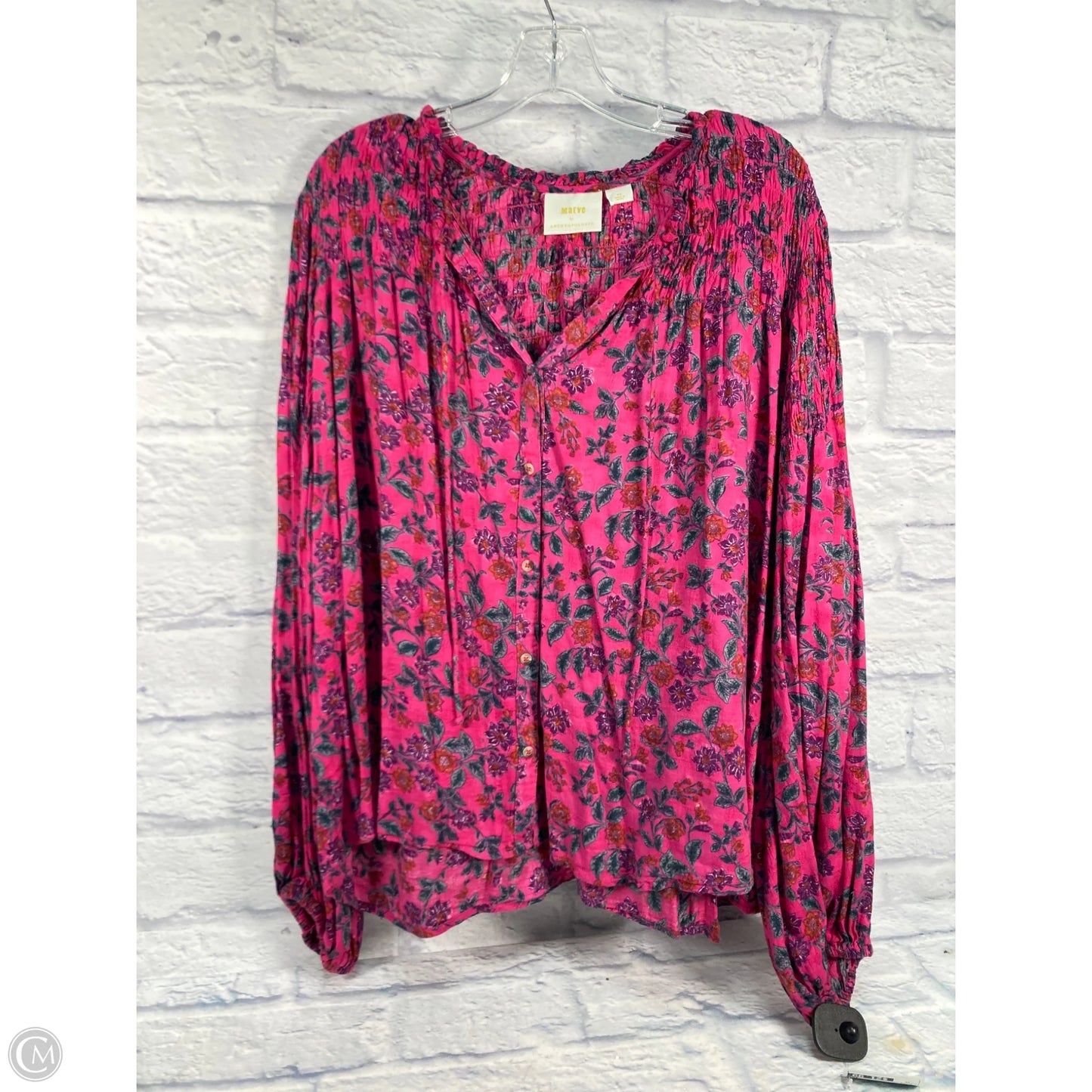 Top Long Sleeve By Maeve In Purple & Red, Size: 3x
