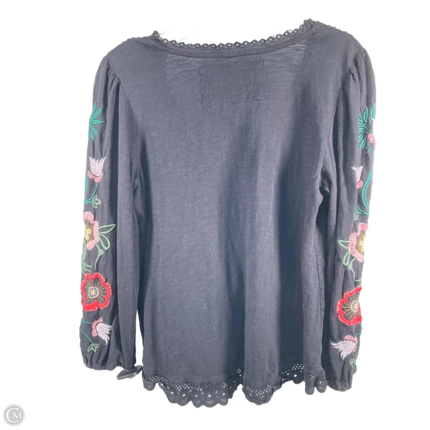 Top Long Sleeve By Anthropologie In Blue & Pink, Size: M
