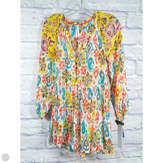 Blouse Long Sleeve By Anthropologie In Blue & Green, Size: Sp