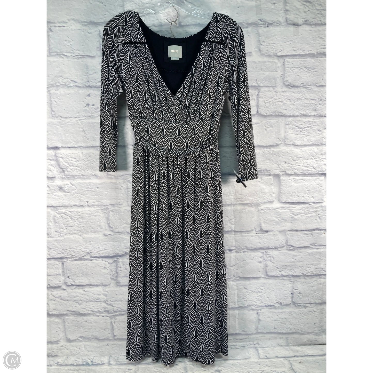 Dress Casual Midi By Maeve In Black & White, Size: Xs