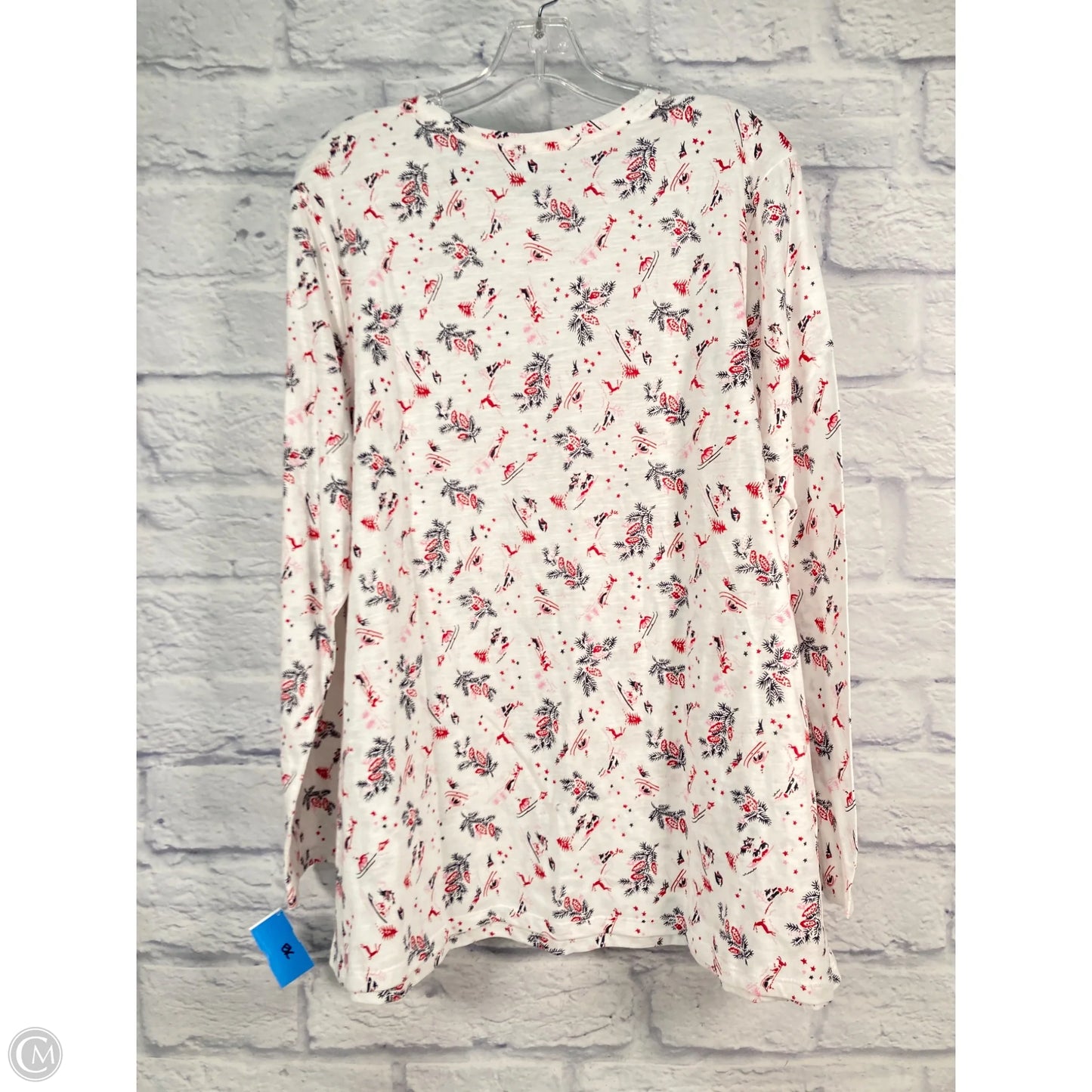 Top Long Sleeve Basic By Lane Bryant In Blue & Red & White, Size: 2x