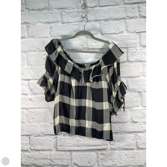 Top Long Sleeve By Porridge In Black & Cream, Size: M