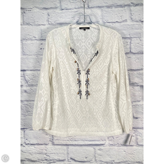 Blouse Long Sleeve By Nanette Lepore In Black & Cream, Size: S