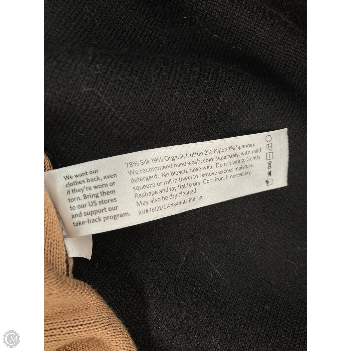 Sweater Cardigan By Eileen Fisher In Black & Brown, Size: M