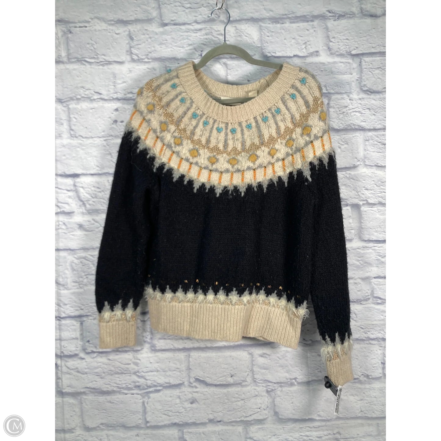 Sweater By Sleeping On Snow In Black & Cream, Size: L