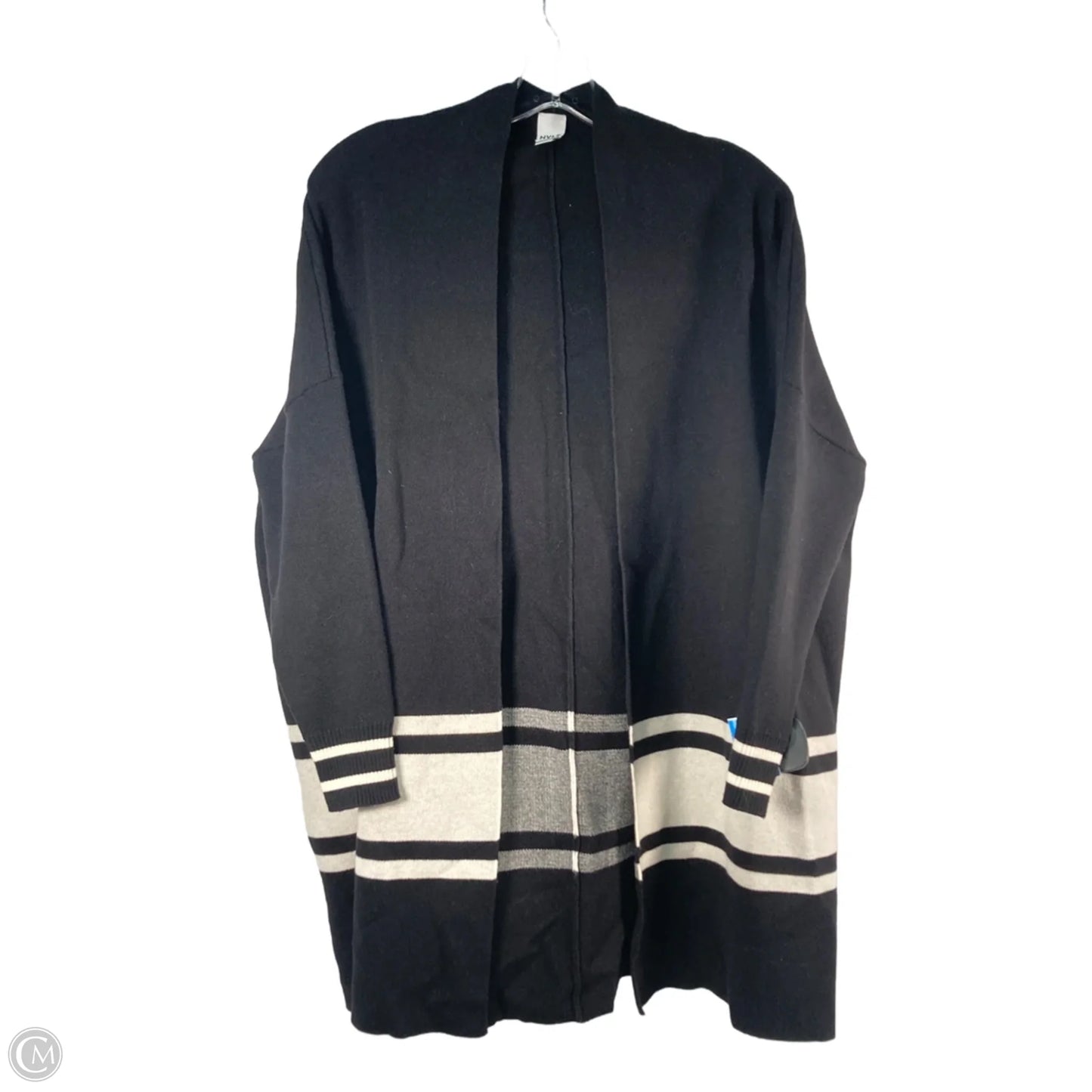 Sweater Cardigan By Anthropologie In Black & Cream, Size: Xs