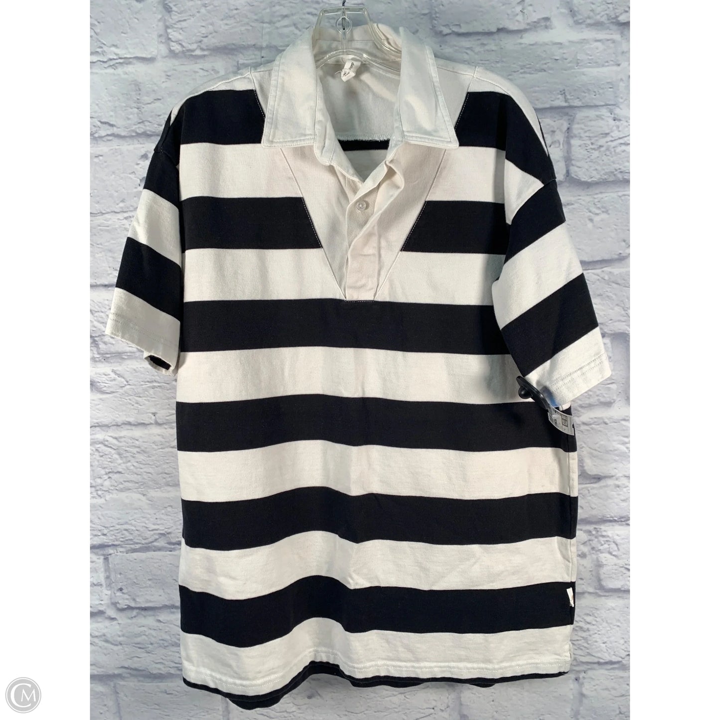 Tunic Short Sleeve By Daily Practice By Anthropologie In Black & Cream, Size: Xs