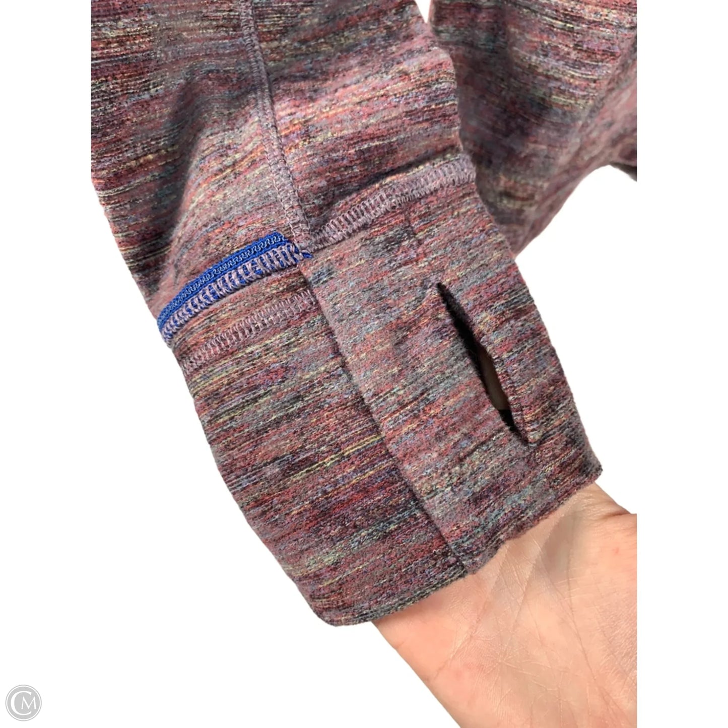 Athletic Top Long Sleeve Collar By Lululemon In Purple, Size: S