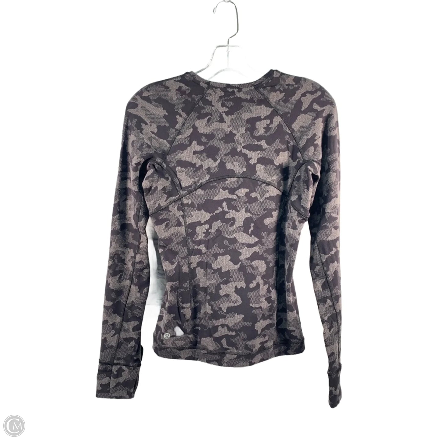 Athletic Top Long Sleeve Crewneck By Lululemon In Black & Grey, Size: S