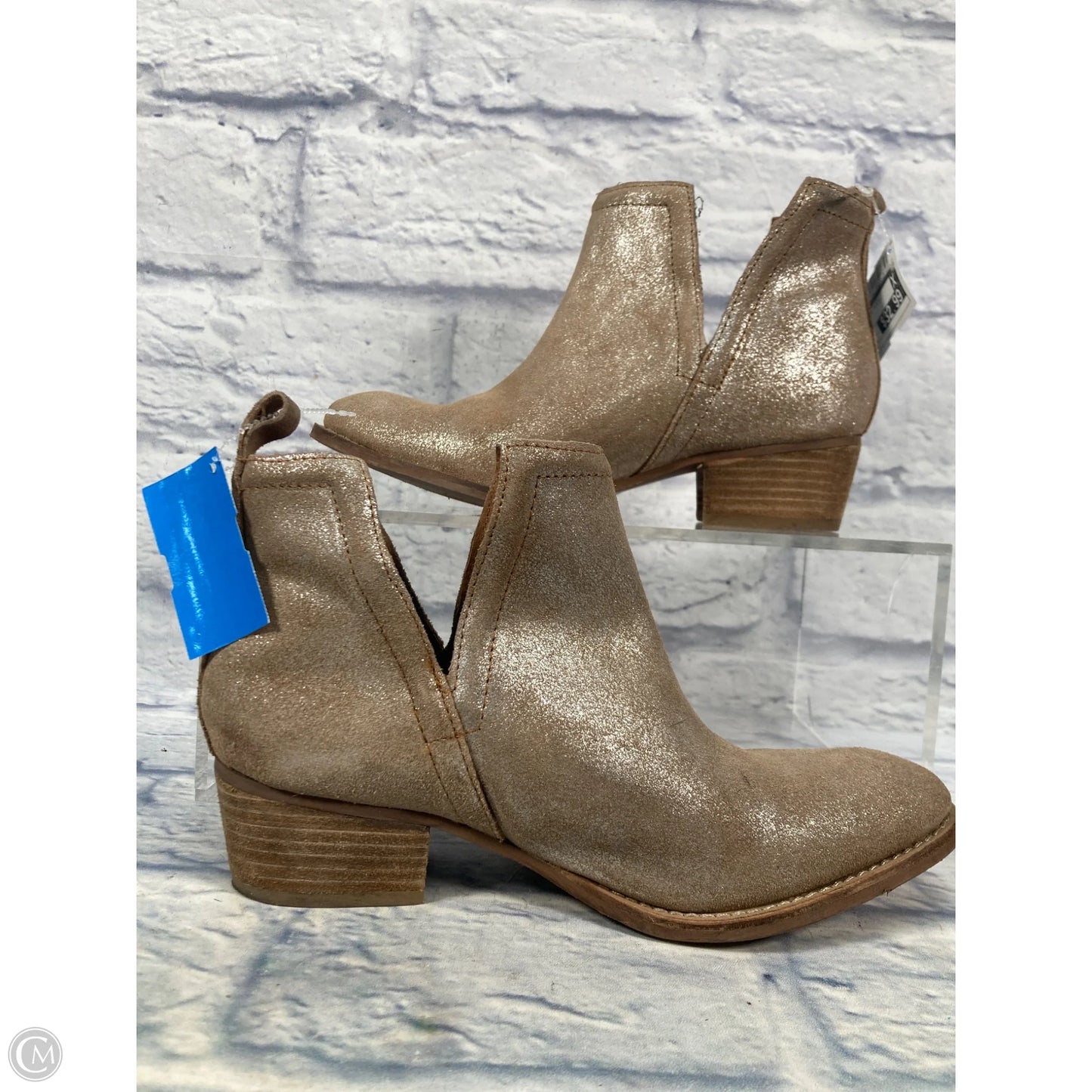 Boots Ankle Flats By Diba In Gold & Tan, Size: 8