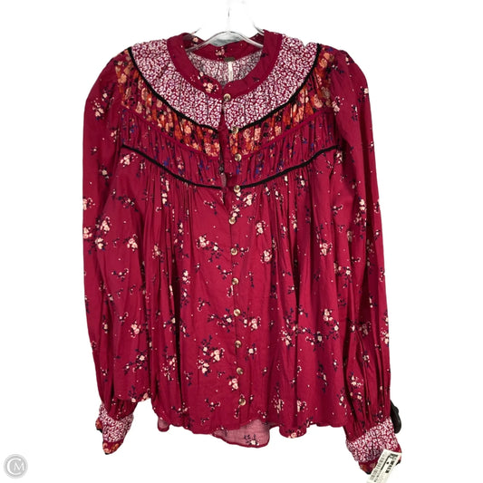 Top Long Sleeve By Free People In Pink & Purple, Size: S