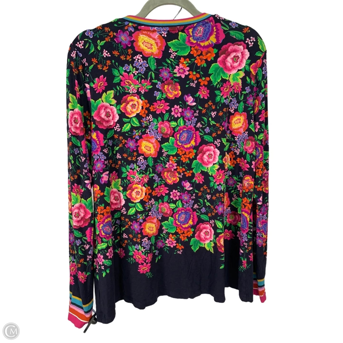 Top Long Sleeve By Johnny Was In Blue & Pink, Size: M
