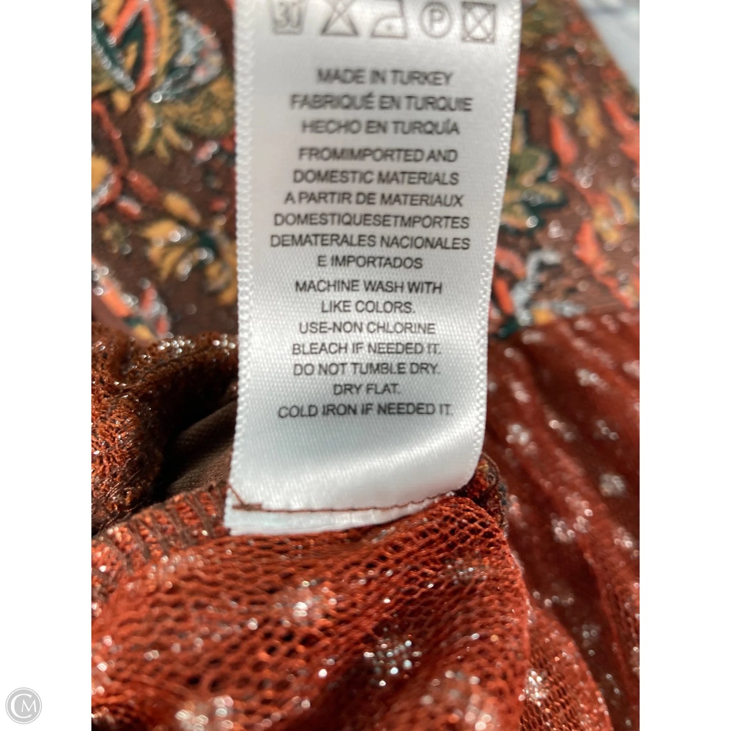 Top Sleeveless By Eva Franco In Green & Orange, Size: Xs