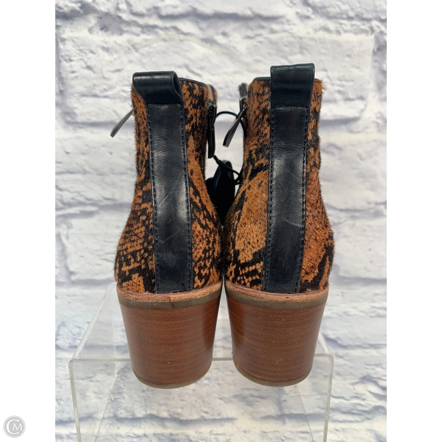Boots Ankle Heels By Sofft In Animal Print, Size: 8