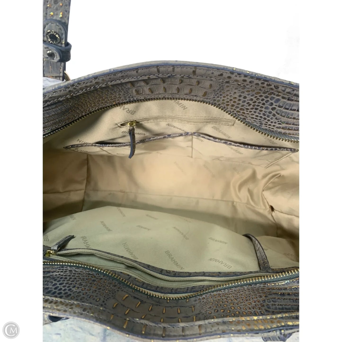 Handbag Designer By Brahmin, Size: Large