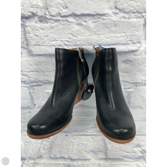 Boots Ankle Heels By Kork Ease In Black & Brown, Size: 6.5