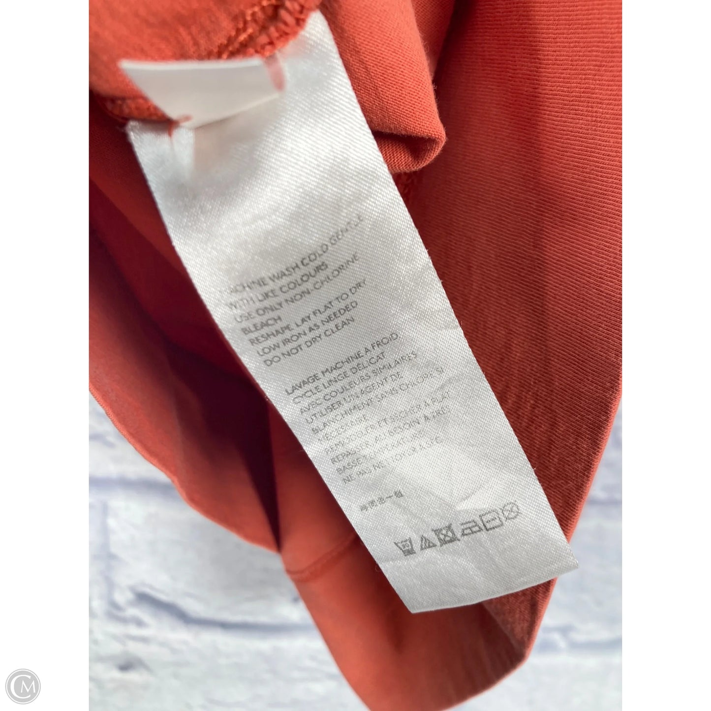 Top Short Sleeve By Anthropologie In Grey & Orange, Size: S