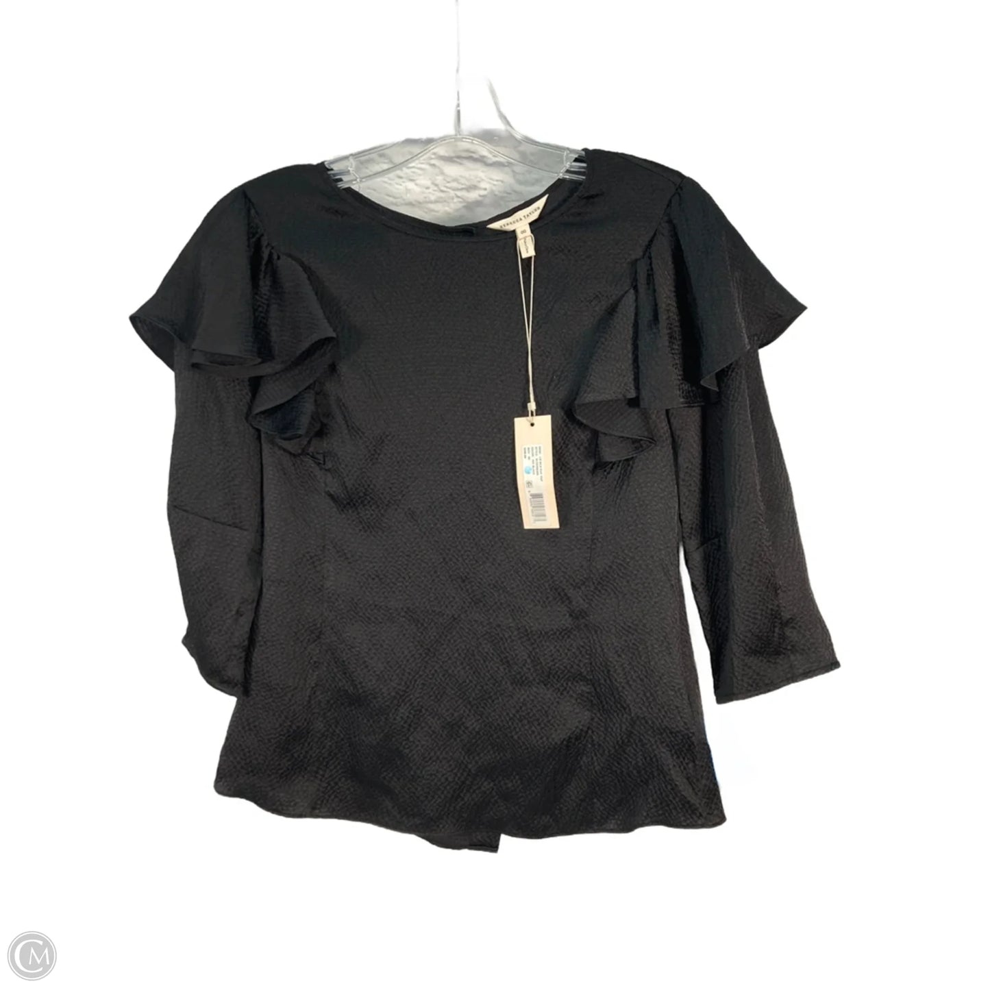 Blouse Long Sleeve By Rebecca Taylor In Black, Size: Xs