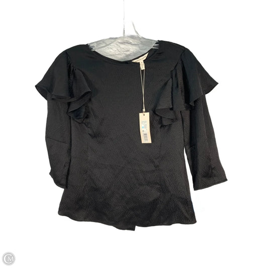 Blouse Long Sleeve By Rebecca Taylor In Black, Size: Xs
