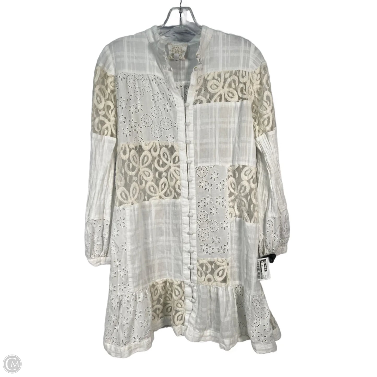 Tunic Long Sleeve By Johnny Was In Cream, Size: S