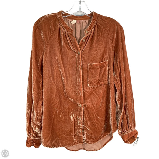 Top Long Sleeve By Pilcro In Tan, Size: Xs