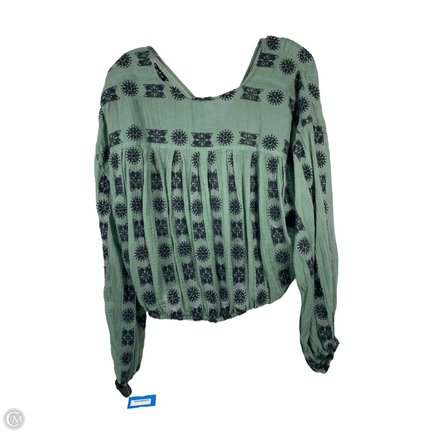 Top Long Sleeve By Free People In Blue & Green, Size: Xs