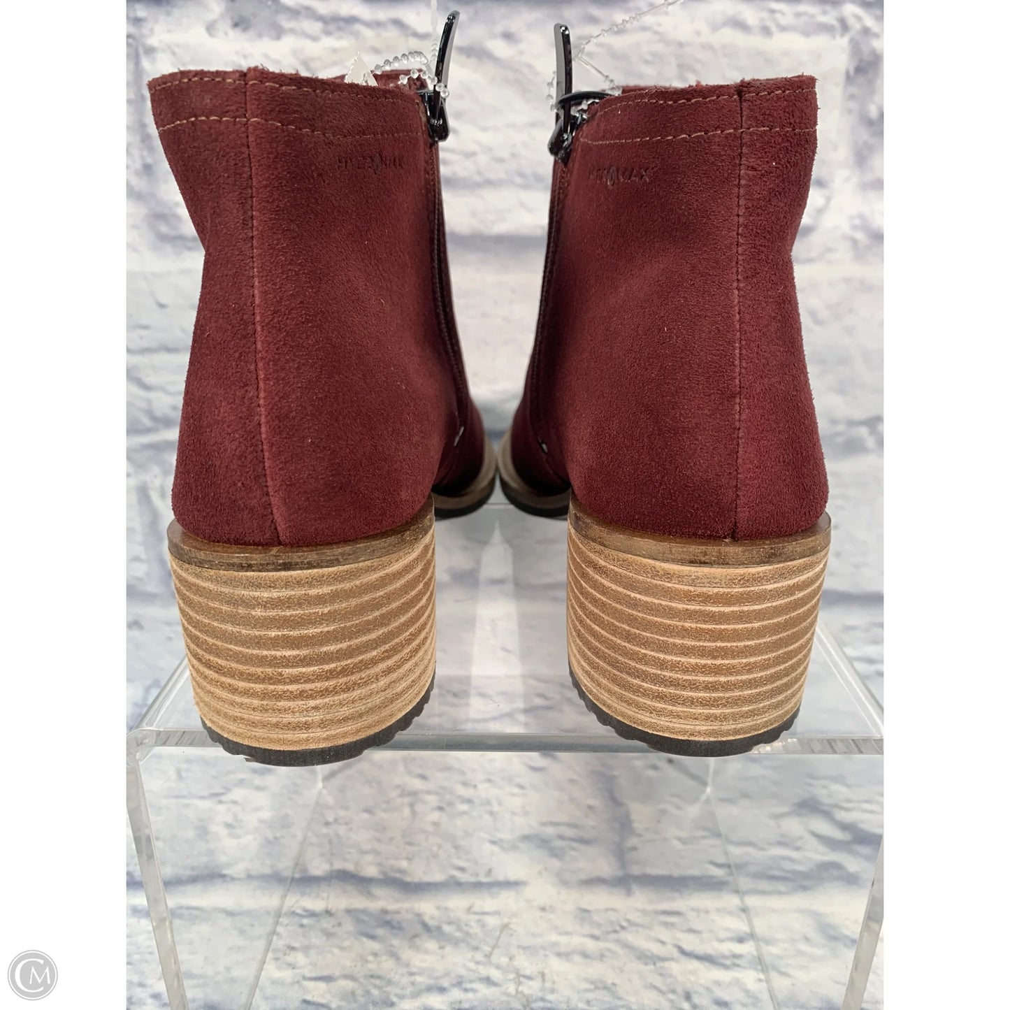 Boots Ankle Heels By Ecco In Maroon, Size: 7.5