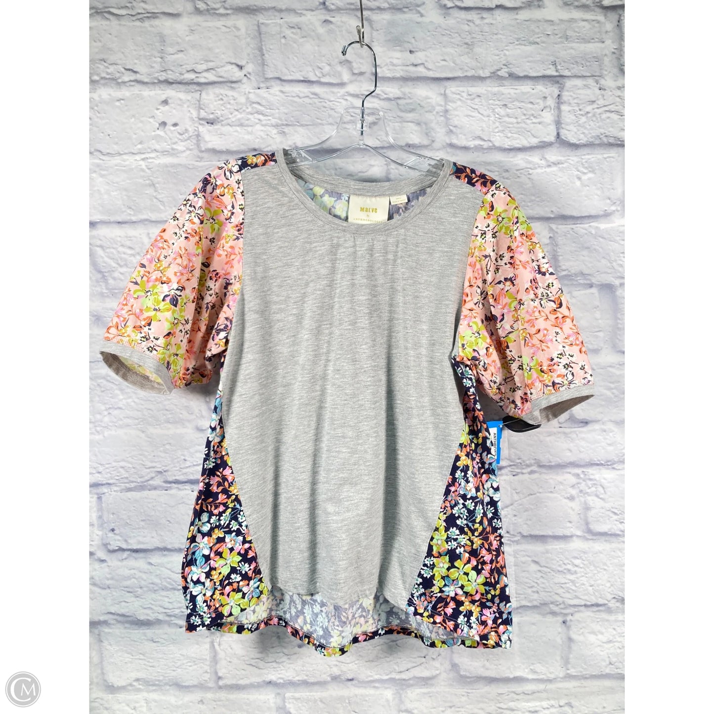 Top Short Sleeve By Maeve In Blue & Grey, Size: S