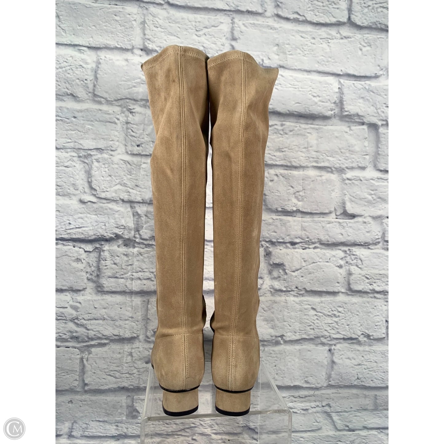 Boots Designer By Stuart Weitzman In Tan, Size: 7.5