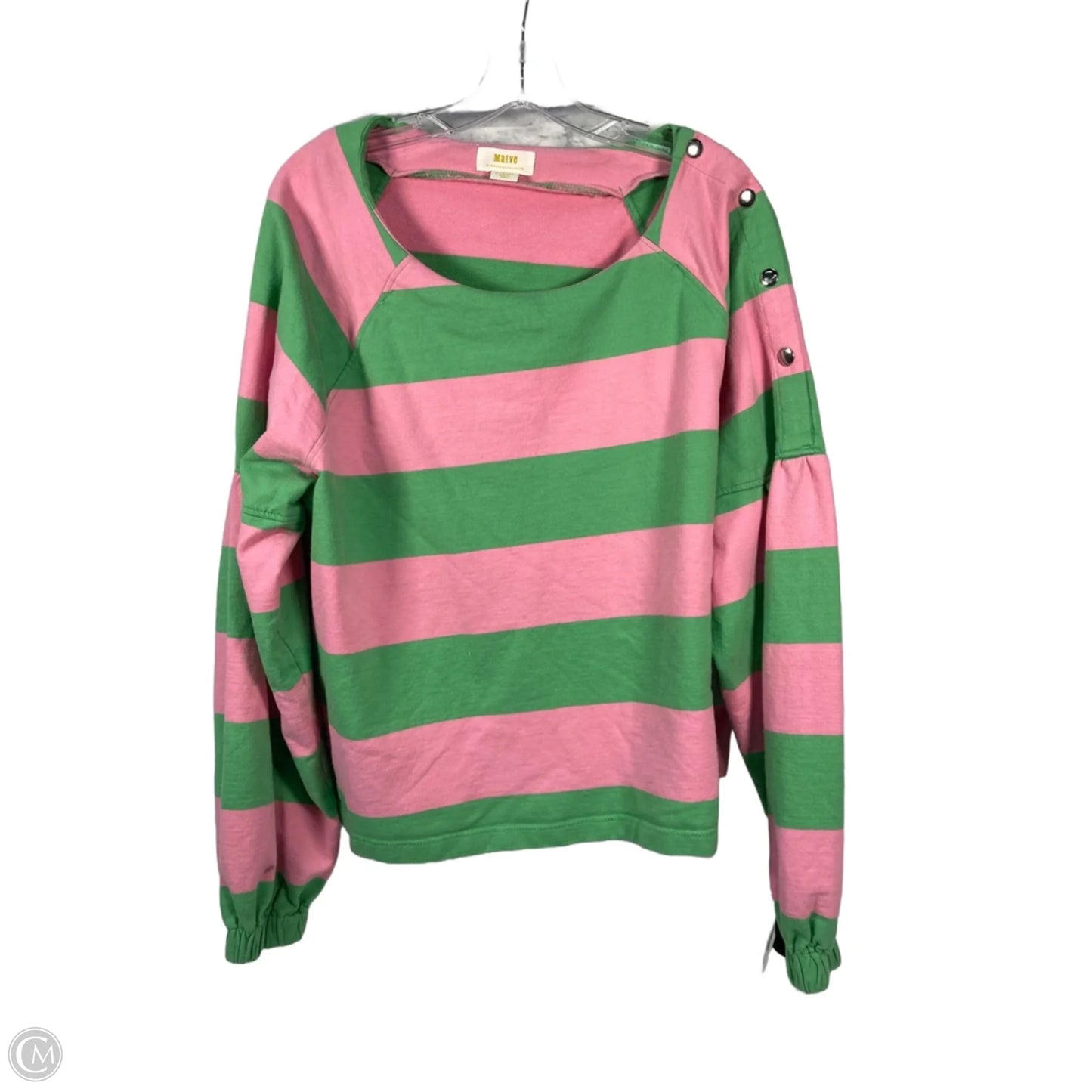 Top Long Sleeve By Maeve In Green & Pink, Size: Xl