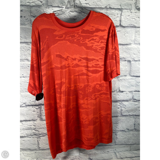 Athletic Top Short Sleeve By Lululemon In Orange, Size: Xl