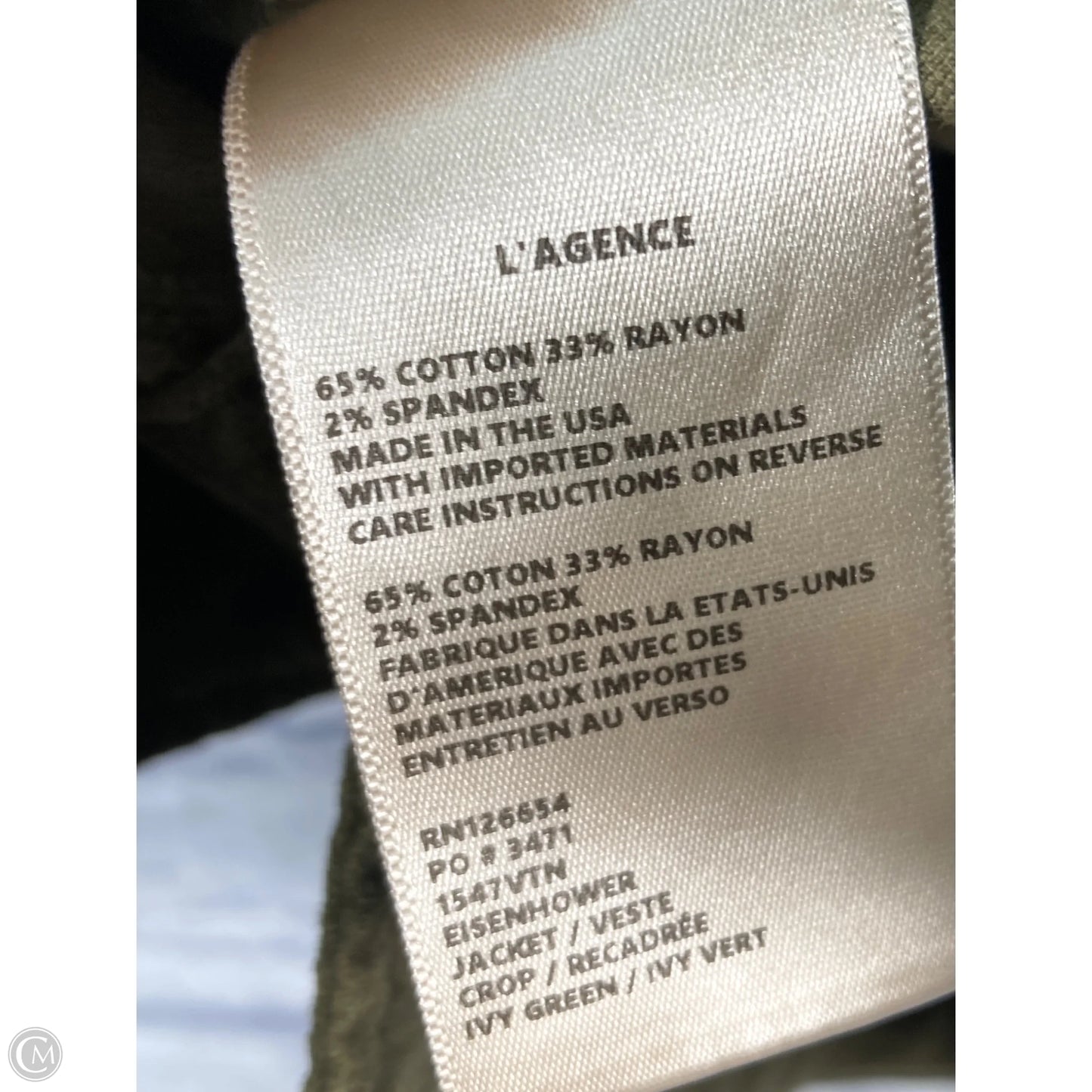 Jacket Shirt By L Agence In Green, Size: S